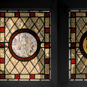 Library Windows with Netherlandish Roundels, c. 1844 (stained glass)