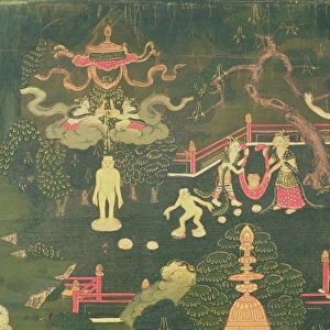 The Life of Buddha Shakyamuni, detail of his Childhood (oil on canvas)