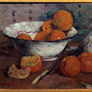 Still life with oranges. Painting by Paul Gauguin (1848 - 1903), circa 1880