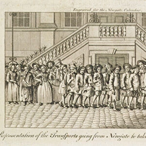 A line of chained convicts from Newgate Prison, Old Bailey
