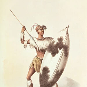 Lingap, a Matabili Warrior, illustration from Wild Sports of South Africa by W