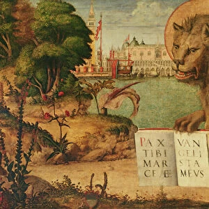 Detail of the Lion of St. Mark, 1516 (oil on canvas) (detail of 60402)