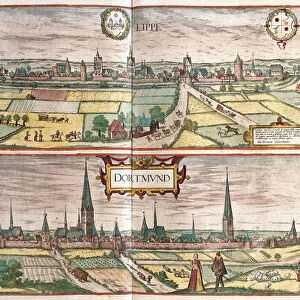 Lippe - Dortmund, Germany (engraving, 1588)