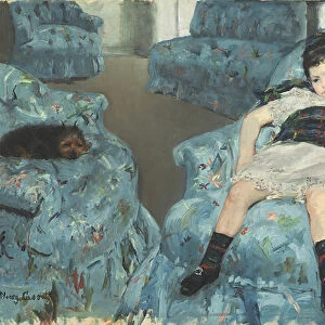 Little Girl in a Blue Armchair, 1878 (oil on canvas)