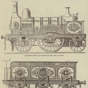 Locomotive Engine and Tender for the Pacha of Egypt (engraving)