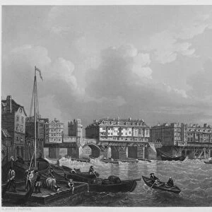 London Bridge, 1745, from the picture in the Vernon Gallery (engraving)