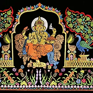 Lord Ganesha Ganpati Embroidery Work on Velvet
