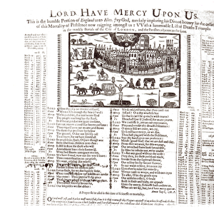 Lord Have Mercy Upon Us : The Plague in London (woodcut) (b / w photo)