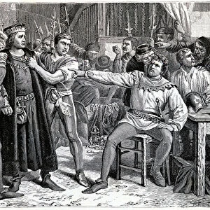 Lord Saye and Sele brought before Jack Cade, (litho)