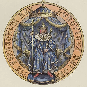 Louis XI, King of France (colour litho)