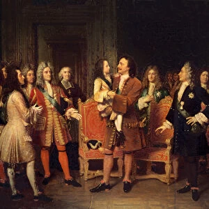 Louis XV (1710-74) Visiting Peter I (1672-1725) the Great at l Hotel de Lesdiguieres