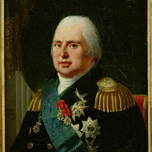 Louis XVIII (1755-1824) after 1815 (oil on canvas)