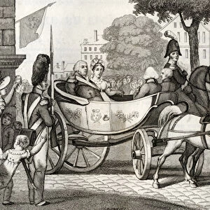 Louis XVIII (1755-1824) enters Paris at the Restoration of 1814, from Histoire