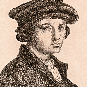 Lucas van Leyden, illustration from 75 Portraits Of Celebrated Painters From