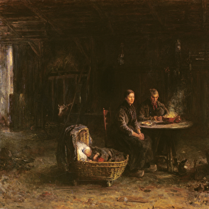 Lunch at a Farm in Karlshaven near Delden, 1885 (oil on canvas)