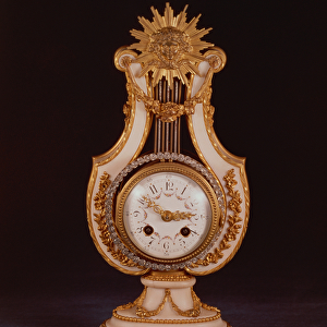 Lyre clock, c. 1810 (marble and ormolu with paste jewels)