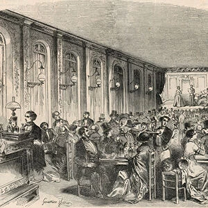 Lyric print of the passage Jauffroy in Paris in the 19th century - Engraving in "