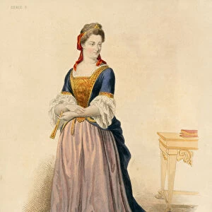 Madame Deshoulieres (coloured engraving)