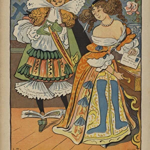 Madame De Sevigne, Illustration for Le Rire (colour litho)