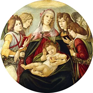 The Madonna and Child with Four Angels, (tempera on panel)