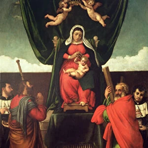 Madonna and Child Enthroned with Four Saints, 1546 (oil on canvas)