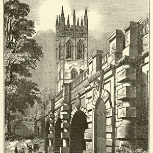 Magdalen Bridge and the Tower of Magdalen College (engraving)