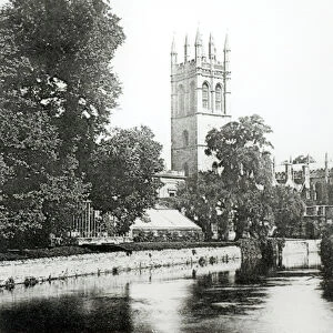 Magdalen College from the Cherwell (b / w photo)