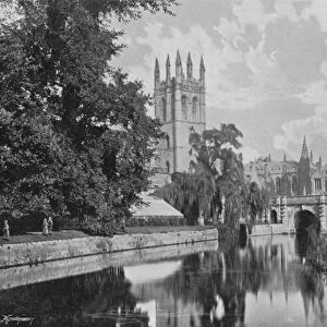 Magdalen College from the Meadows (b / w photo)