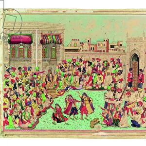 Maharaja Sher Singh and Companions Watching a Dance Performance, c