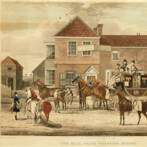 The Mail Coach Changing Horses, c. 1825 (engraving)