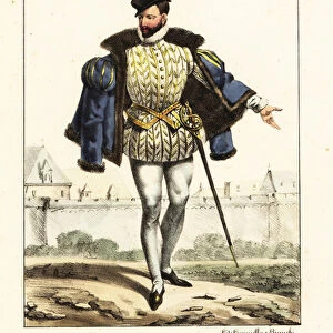Male fashion during the reign of King Charles IX of France, 1572 1825 (lithograph)