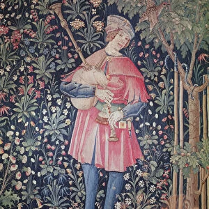 A Man Playing the Bagpipes, detail from La Danse, part of La Noble Pastorale, c