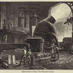 Manufacture of Steel, The Bessemer Process (engraving)