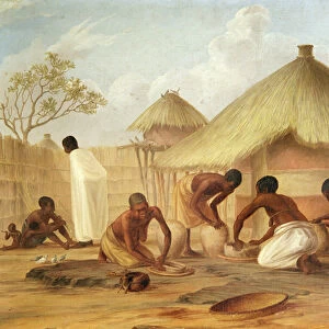 Manufacture of Sugar at Katipo - Making the panellas or pots to contain it, 1859
