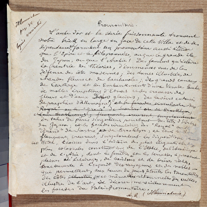 Manuscript of the poem "Promonttoire"by Arthur Rimbaud