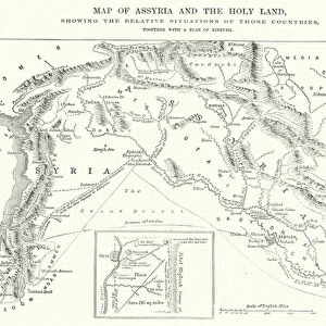 Map of Assyria and the Holy Land, showing the Relative Situations of those Countries, together with a Plan of Nineveh (engraving)
