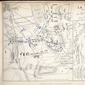 Map of the Battle of La Rothiere, published by William Blackwood and Sons, Edinburgh & London, 1848 (hand-coloured engraving)