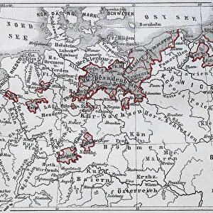 Map of Brandenburg and Prussia at the time of the Great Elector, 1688