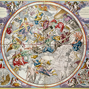 Map of the Christian Constellations as depicted by Julius Schiller, from The Celestial Atlas