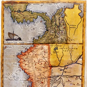 Map of Colombia and Peru. 1590