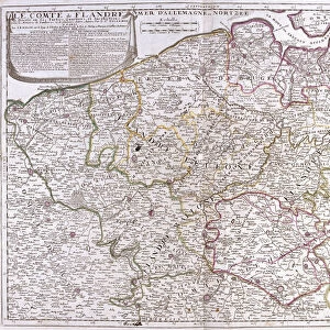 Map of the County of Flanders (present-day Western and Eastern Flanders of Belgium