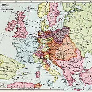 Map of Europe after the Peace of Luneville, 1801, from A Short History of the