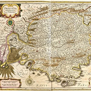 Map of Provence (France) (etching, 1671)
