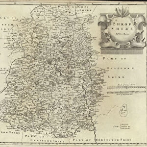 Map of Shropshire (colour engraving)