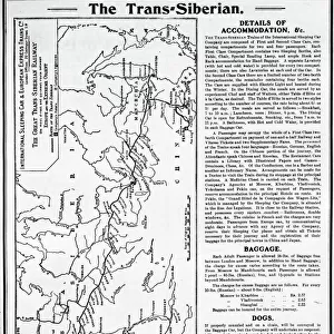 Map of the Trans-Siberian Railway, produced by J. Bartholomew & Co. c. 1920 (engraving)