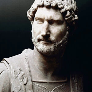 Marble bust of Emperor Hadrian (Publius Aelius Hadrianus) (76-138 AD