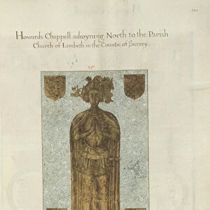 Marble gravestone of Lord Thomas Howard Duke of Norfolk, 1637 (ink & gold leaf on vellum)