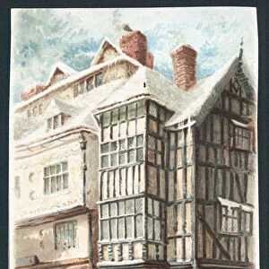 Mardol Head, Shrewsbury, Christmas Card (chromolitho)