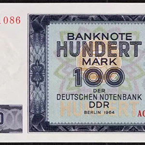A one hundred mark banknote, 1964 (colour litho)