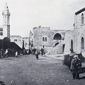 The Market Place, Bethlehem (b / w photo)